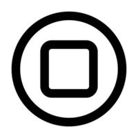 a black and white image of a square button vector