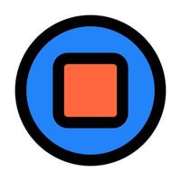 a blue and orange square in a circle vector