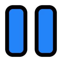 two blue buttons with black borders on a white background vector