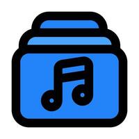 Note Music icon illustration black color outline style vector