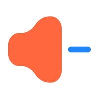 volume down icon illustration flat color style vector