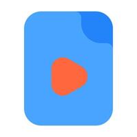 a blue and orange play button on a white background vector