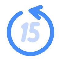 5 10 15 second forward backward illustration blue color style vector