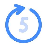 5 10 15 second forward backward blue color vector