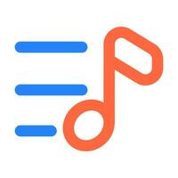 Note Music icon illustration color style vector