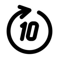 5 10 15 second forward backward glyph style illustration vector
