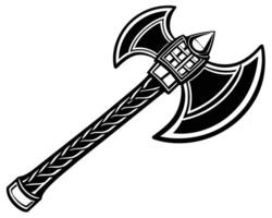 Striking Illustration of a Double-Bladed Axe vector