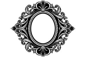 Ornate Oval Mirror Frame Design for Decorative vector