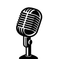 retro microphone isolated on white background vector
