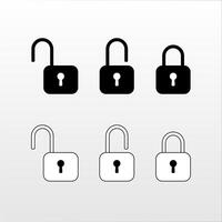 Unlock and Lock Icons Set vector