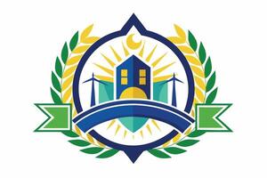 Vibrant logo design of a community development project. vector