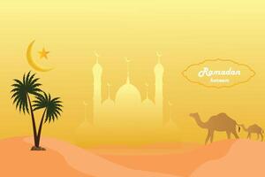 Ramadan kareem greeting card . Ramadan kareem background . vector