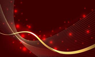 Abstract red gold light luxury wave curve design modern creative background vector