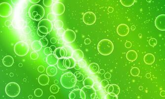 green soap circle bubbles. dew drops. water nature soft light background. vector