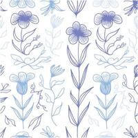 Whimsical Watercolor Floral Repeat Pattern vector