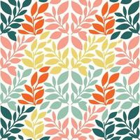 Nature's Harmony Colorful Floral Leaf Repeat vector