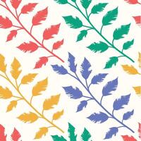 Nature Feather Leaf Colorful Seamless pattern vector