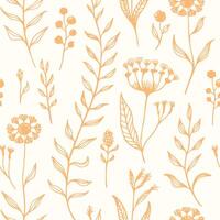 Nature's Harmony Hand Drawn Leaf Pattern vector