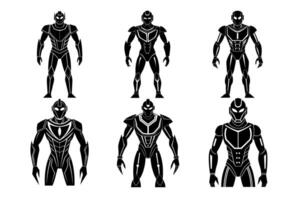 futuristic robot with sleek metallic vector