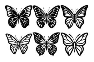 set of dragonfly butterfly vector