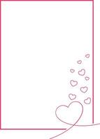 Red frame with hearts for Valentine's Day heart design vector