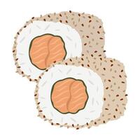 Sesame-Crusted Sushi Roll vector