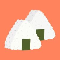 Rice triangles wrapped in seaweed vector