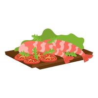 Grilled Prawns with Vegetables vector