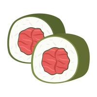 Tuna-Filled Sushi Roll vector