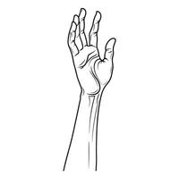 Hand Reaching Upward - Gesture of Aspiration in Minimalist Line Art vector