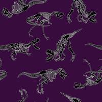 Dinosaur skeleton pattern vector