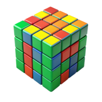 Colorful 3D Render of a Rubik's Cube Puzzle png