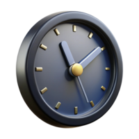 Modern Dark Blue Clock with Gold Accents png
