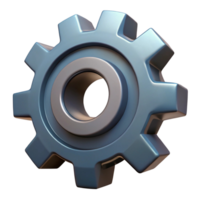 3D Render of a Single Metallic Gear Cog png