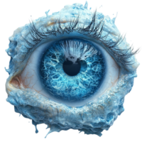 Surreal Frosty Eye with Blue and Icy Theme png