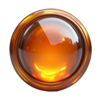 Glossy Orange Button with Reflective Surface png