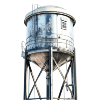 Rustic Water Tower with Steel Framework and Weathered Look png