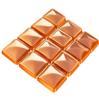 3D metallic cube structure with golden-orange color pattern png