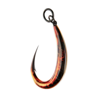 Close-Up of Glossy Fishing Hook with Curved Shank and Gradient Color png