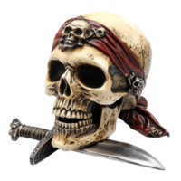 Pirate Skull with Red Bandana and Accessories png