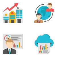 Pack of Data Analytics Flat Icon vector