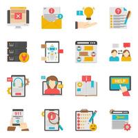 Set of Customer Support Flat Icons vector