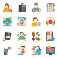 Set of Customer Service Flat Icons vector
