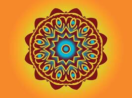 Mandala Art Pattern. For Design Background. Illustration. Can Be Used For Textile, Greeting Card, Coloring Book, Phone Case Print. Gradient color. vector