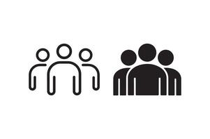 Minimalist Teamwork and Community Group Icon Set vector
