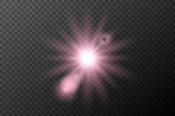 a pink light burst, on background