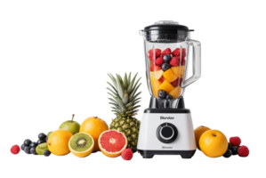 Blender with fruits for smoothies png