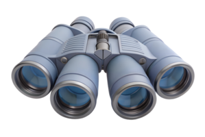 Blue binoculars 3d rendering capturing stunning scenic views png