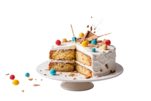 Broken Cake Crumbles on Table png