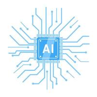 Illustration of artificial intelligence, neural networks vector